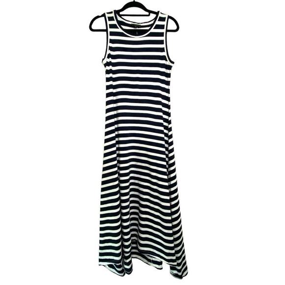 J. Crew Blue and White Striped Sleeveless Maxi Dress XS - Picture 1 of 14